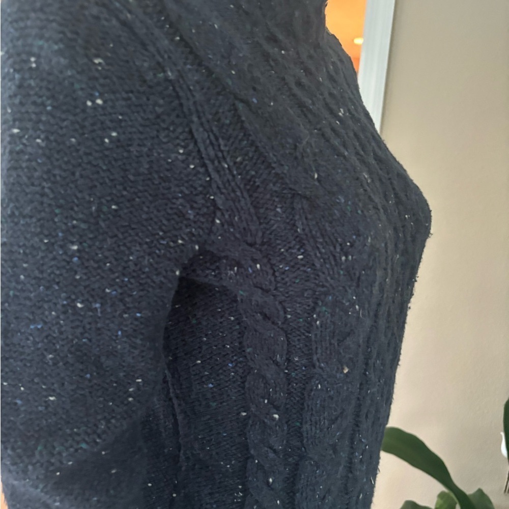 St. John's Bay Blue Cowl Neck Cable Knit Sweater - Picture 5 of 6